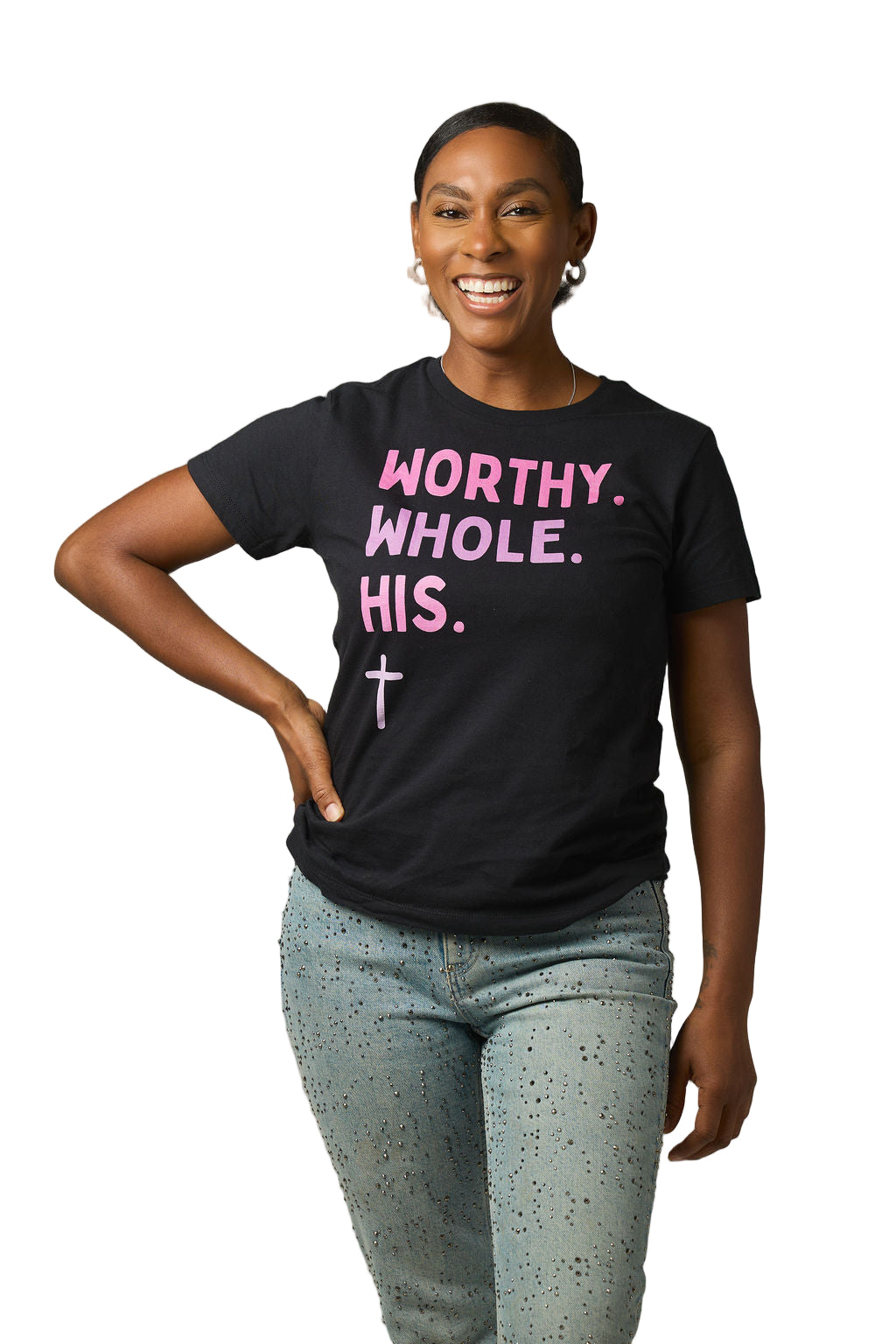 WORTHY. WHOLE. HIS. - Black