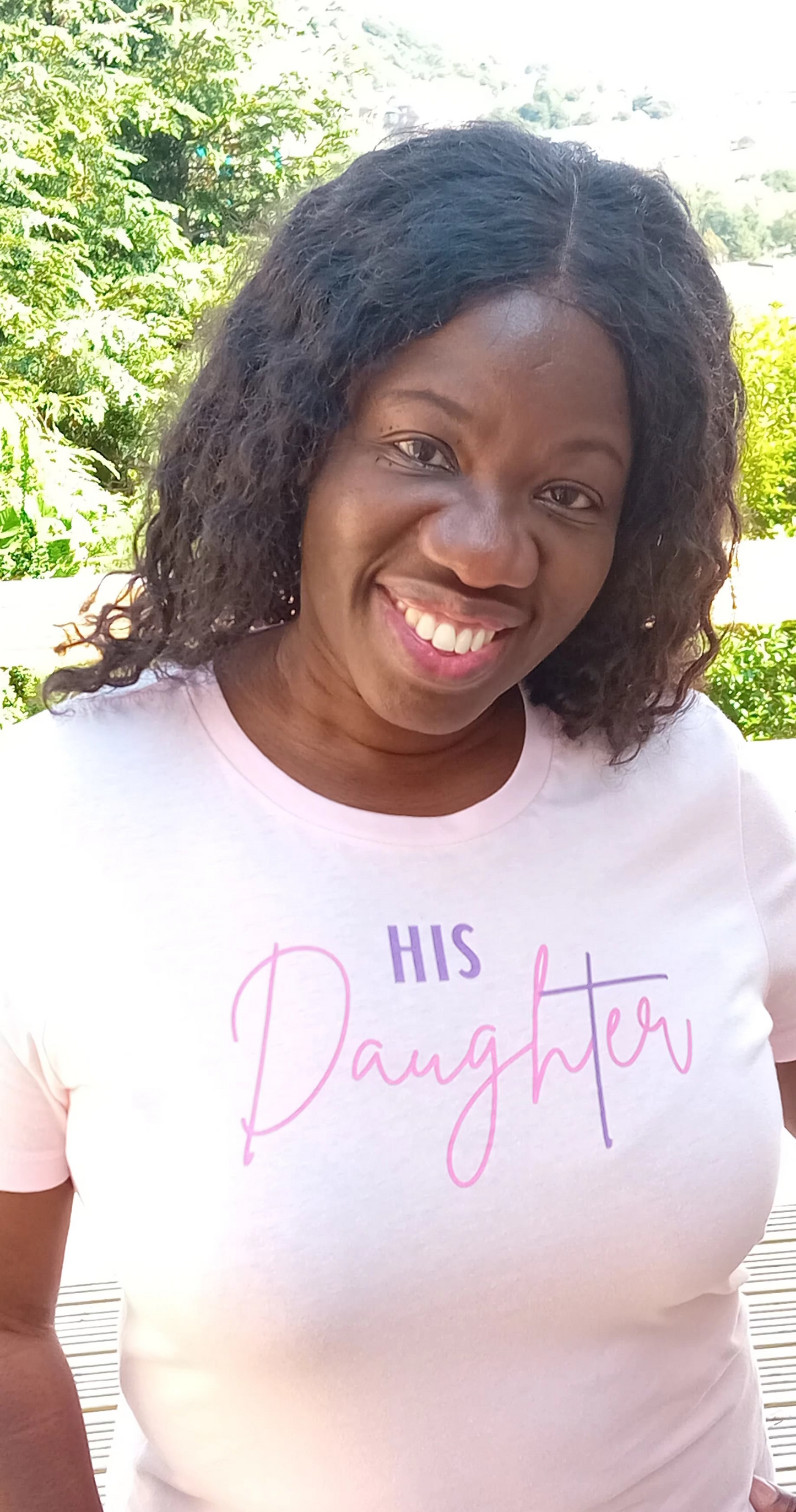 HIS Daughter – Women’s Christian T-Shirt (Soft Pink /Purple & Bright Pink)