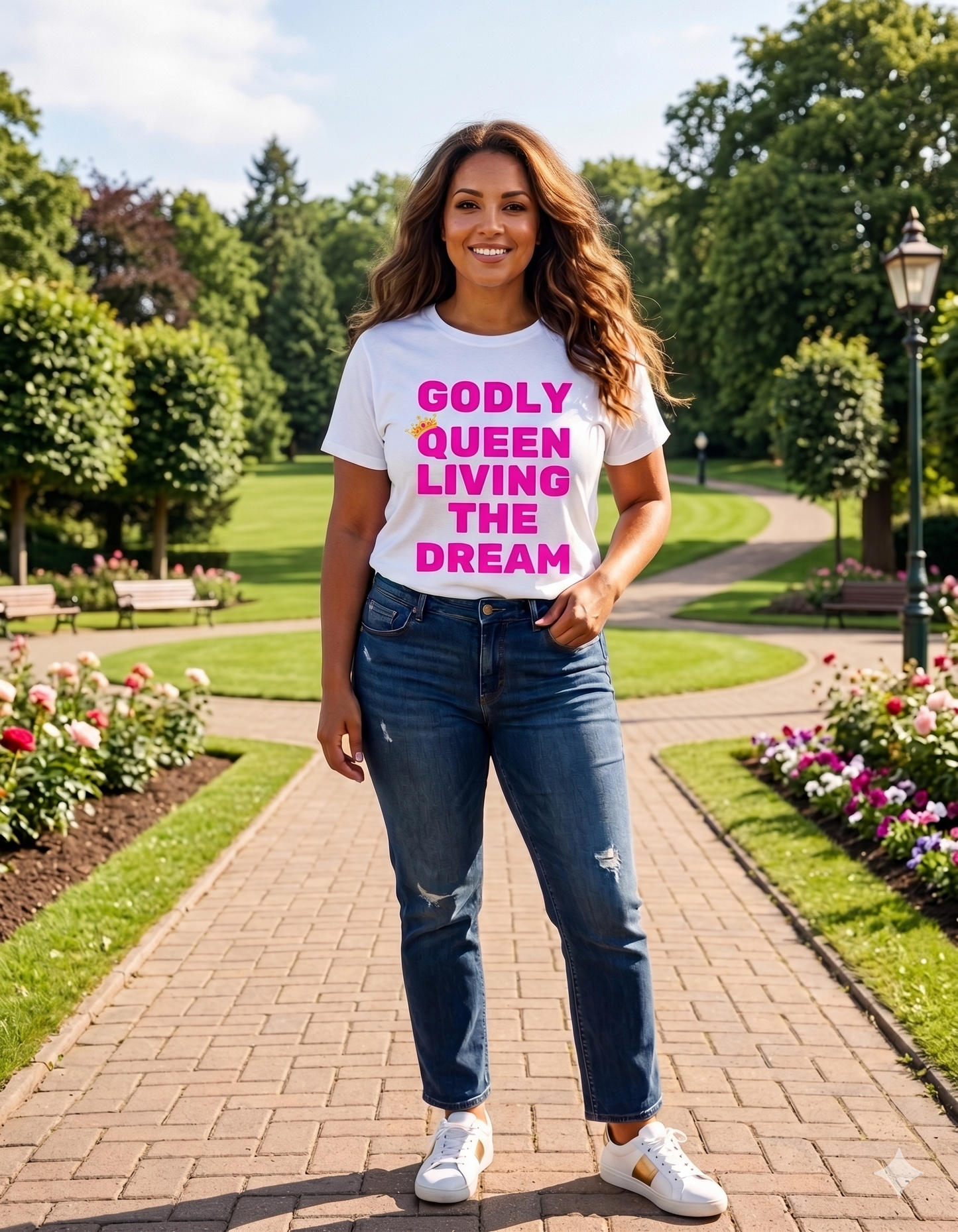 Godly Queen Living The Dream - White T-Shirt