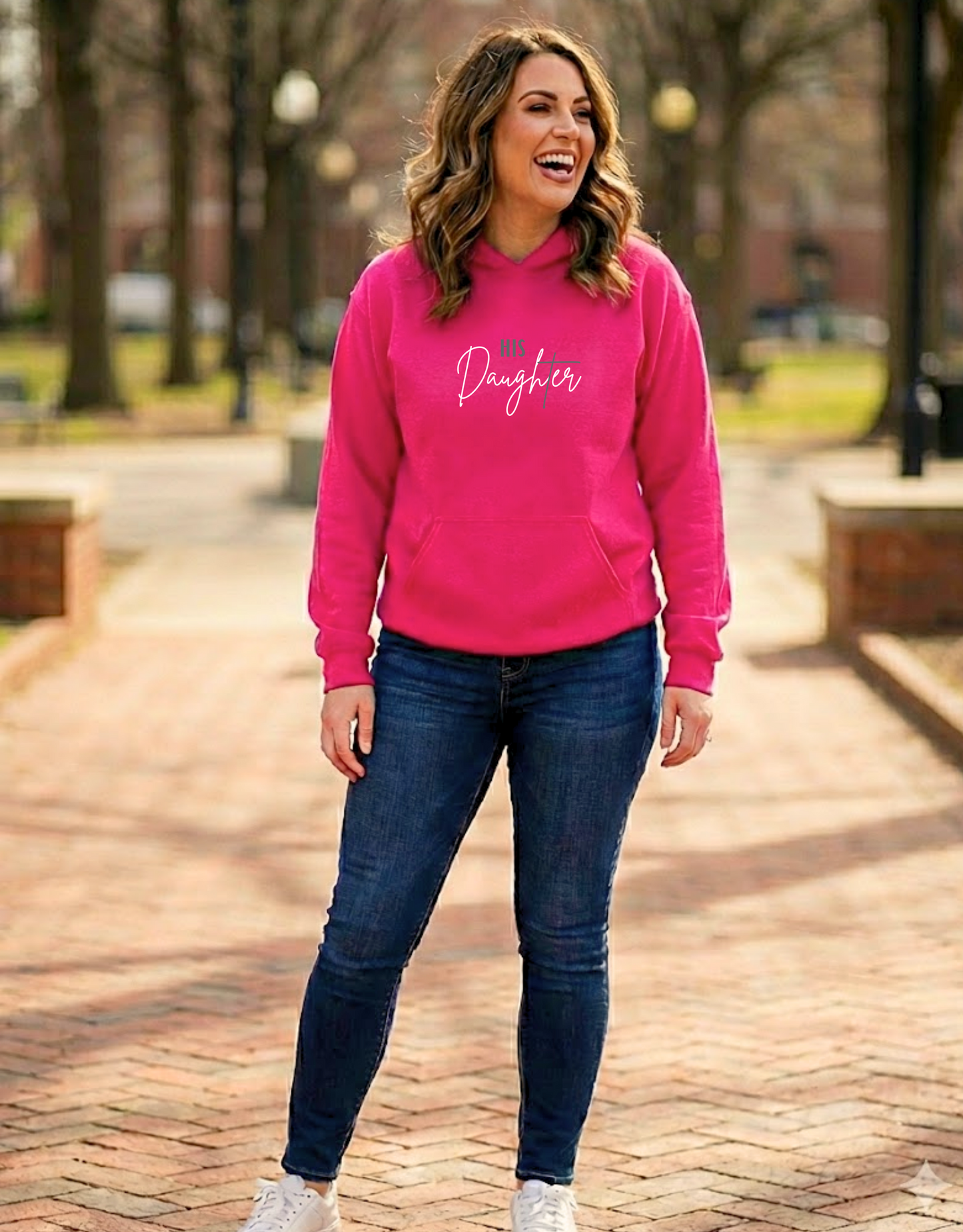 His Daughter Design on Pink Hoodie